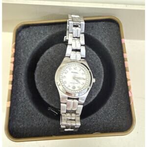 Women's Fossil AM-3982 Wristwatch with collectible tin silver stainless steel